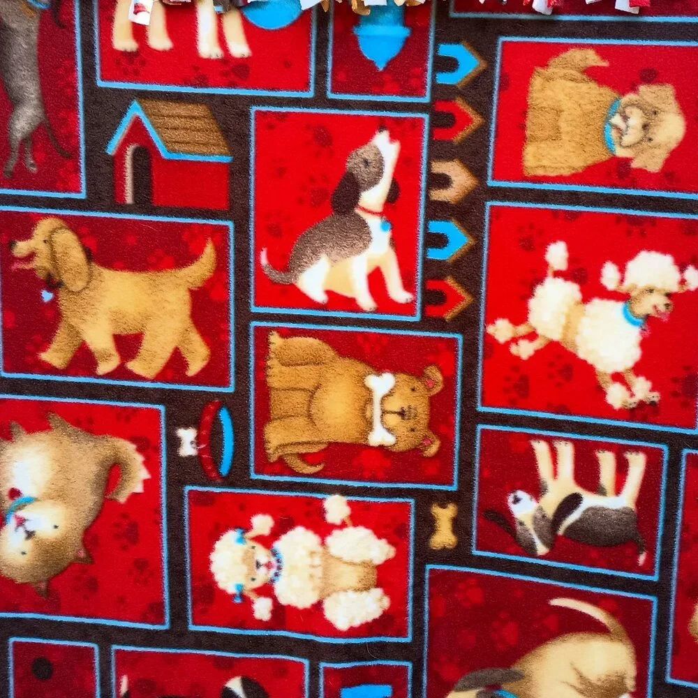 VGUC ~ Handcrafted Double Thick Fleece Dog Snuggling Blanket (50
